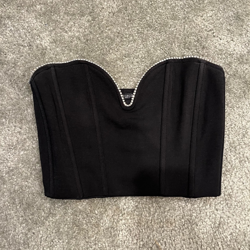 Zara Corset with Crystals - Black Size S